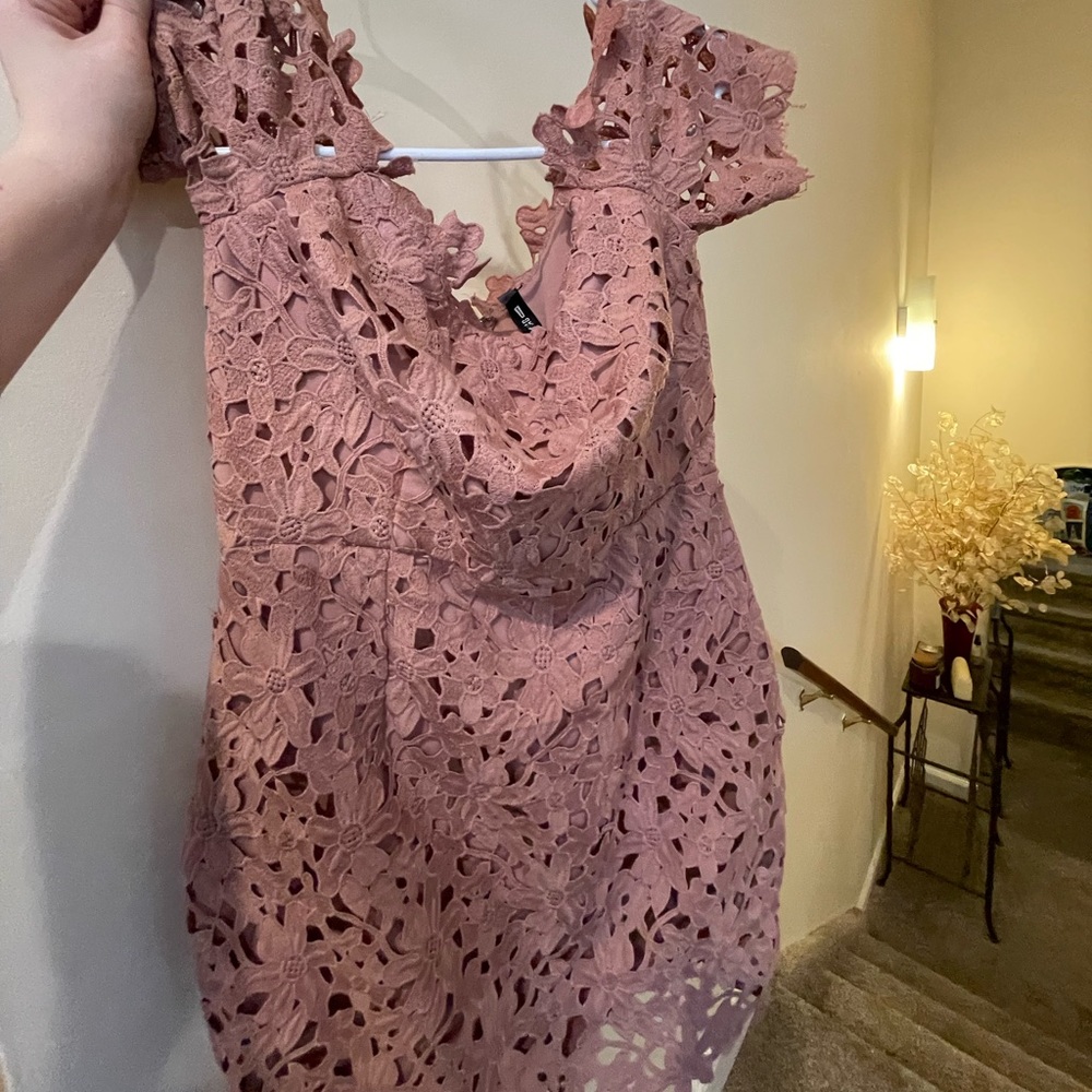 Two floral pink spring dresses